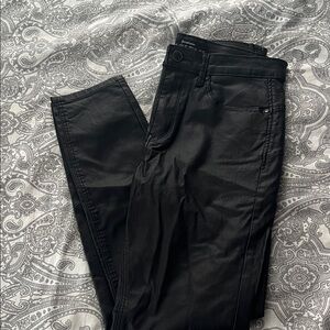 Stradivarius Black Faux Leather Pants